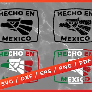 Hecho En Mexico SVG, Distressed Made in Mexico Mexican Pride Cricut Silhouette Cameo Cut Files Vinyl Clip Art Télécharger