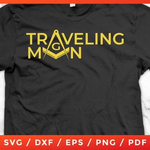 Masonic Traveling Man SVG, Mason Square Compass, Freemason Lodge Emblem for Cricut Sublimation SVG T-Shirt Silhouette Cutting Files Png