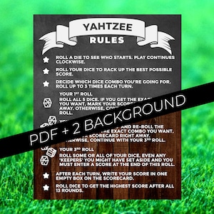 Yard Yahtzee Poster,Yard Yahtzee Rule,Yahtzee Game Rule,Yard Game Sign,Yahtzee Game Sign,Outdoor Party Game,Wedding Lawn Game,Backyard Game