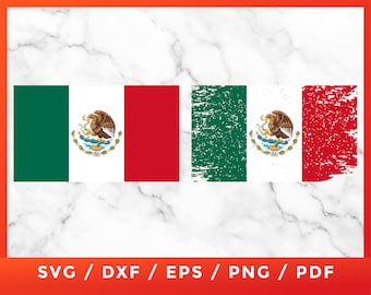 Mexico Flag SVG, Distressed Mexico Flag SVG, Mexico Coat of Arms for Cricut Silhouette Cameo Cut Files Vinyl Clip Art Download