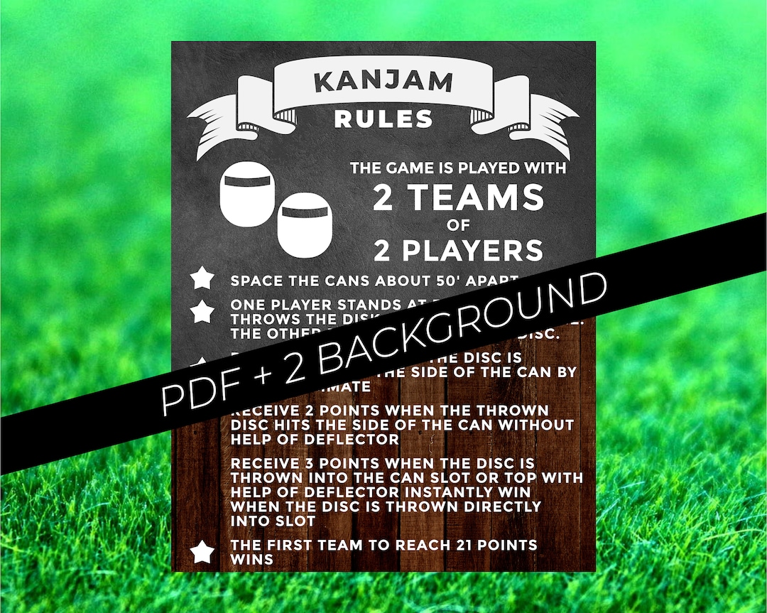 Kan Jam Sign Poster, Kan Jam Rules, Kan Jam Chalkboard, Kanjam Decals