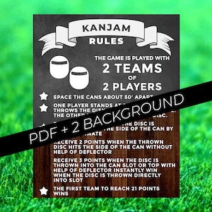 Kan Jam Sign Poster, Kan Jam Rules, Kan Jam Chalkboard, KanJam Decals, Yard Game Sign, Outdoor Game, Wedding Lawn Game, Backyard Game