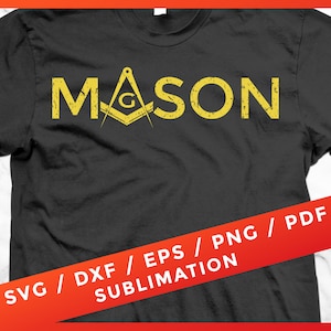 Masonic SVG, Mason Square & Compass, Freemason Lodge Emblem for Cricut Sublimation SVG Camiseta Silueta Archivos de Corte Descargar