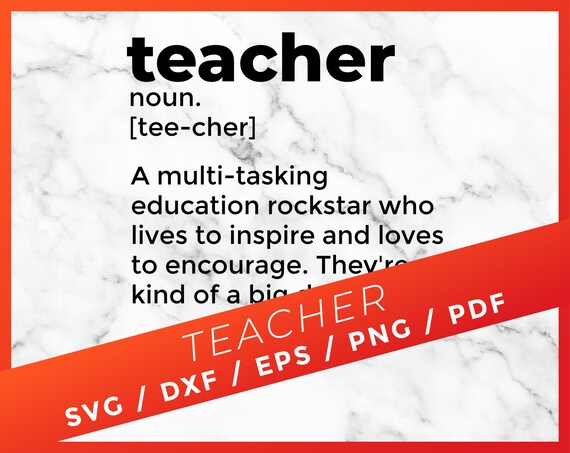 Download Teacher Dictionary Definition Teacher Svg Teacher For Cricut Etsy