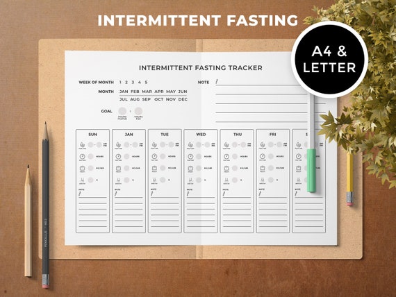 intermittent fasting planner intermittent fasting tracker workout tracker