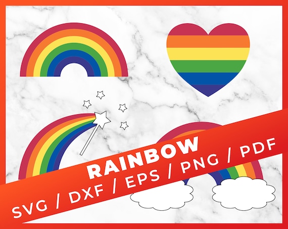Download 4 Rainbow Svg Rainbow Clouds Svg Rainbow Cut File Magic Etsy