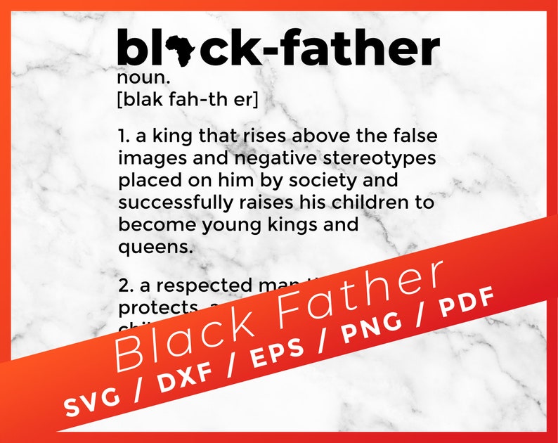 Download Black Father SVG Black Father Definition PNG PDF Cricut | Etsy