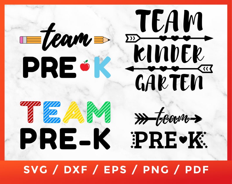 Download Team Pre-K SVG Team Kindergarten Teacher Student Back to | Etsy
