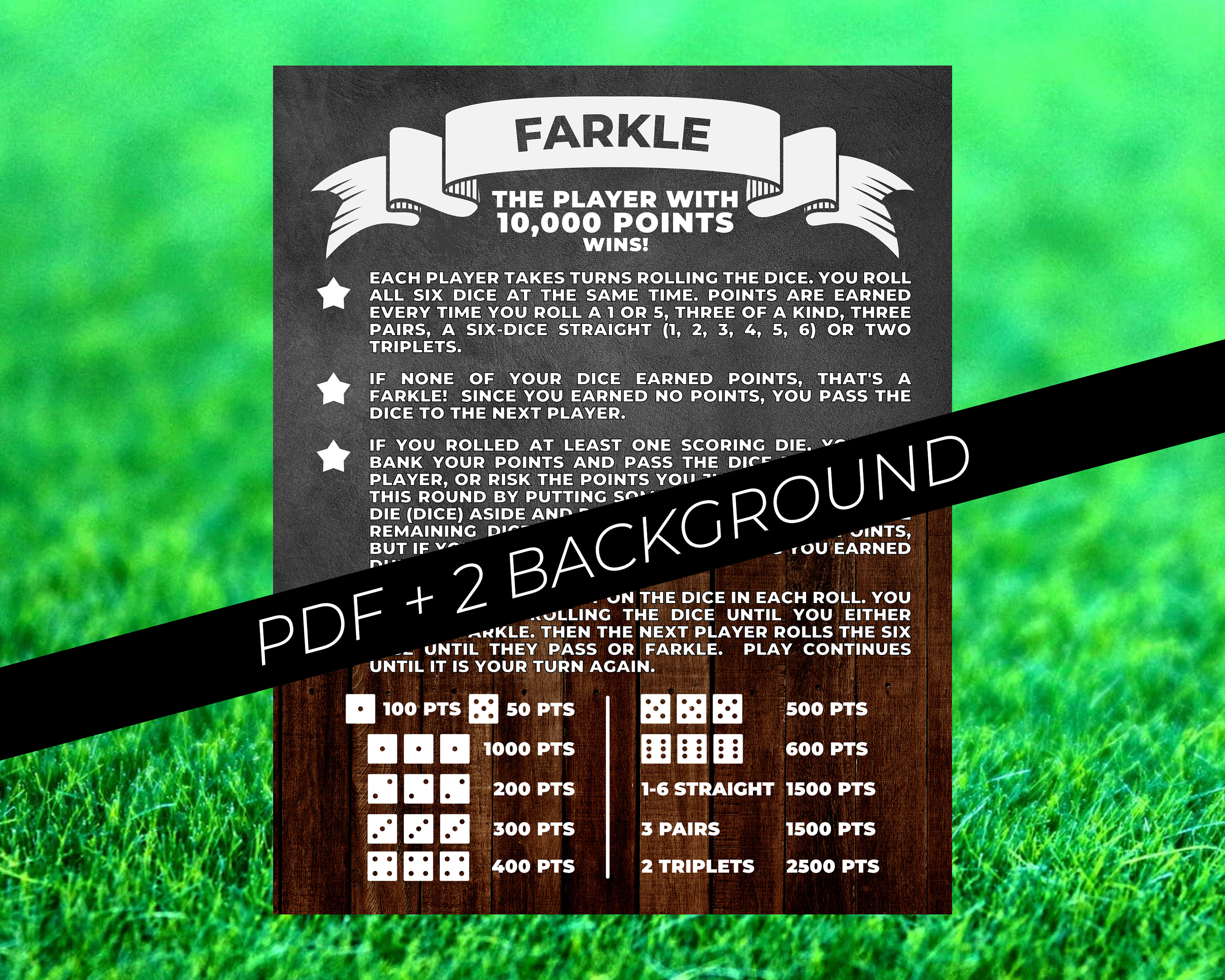 FARKLE Poster Zilch Rules FARKLE Decals Rule 10000 FARKLE Etsy