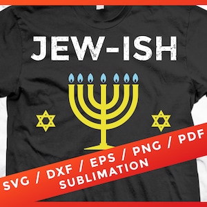 Jew-ish SVG, jüdische Challah Menorah Chanukkah für Cricut Silhouette schneiden Dateien herunterladen PNG PDF