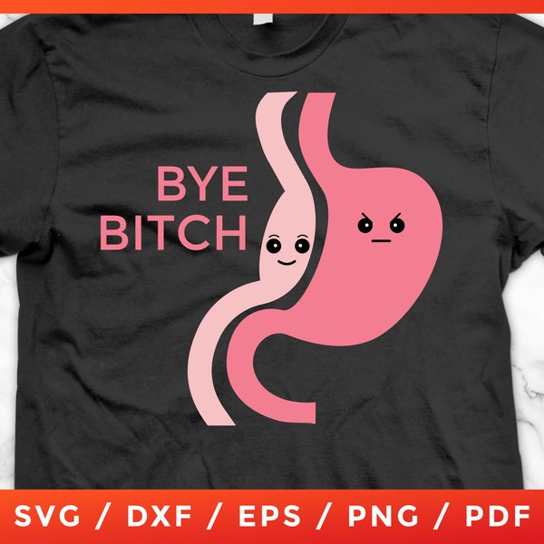Bye Bitch Gastric Sleeve, Weightloss Surgery Awareness, Bariatric Medical Alert, Bariatric Surgery, Cricut Silhouette Cut Files Png