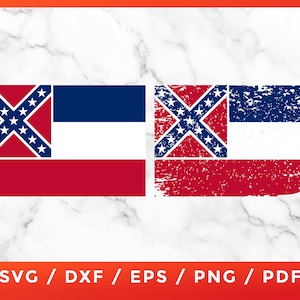 Mississippi State Flag SVG for Cricut Design Silhouette Cutter Files Clipart Instant Download Vinyl Vector