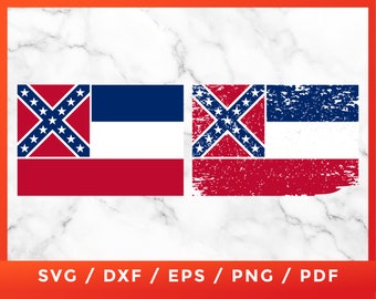 Mississippi State Flag SVG für Cricut Design Silhouette Cutter Dateien Clipart Instant Download Vinyl Vektor