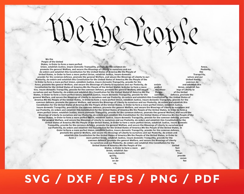 Puede incluir: Texto en blanco y negro sobre un fondo de m&aacute;rmol. El texto dice "We the People" y es la l&iacute;nea de apertura de la Constituci&oacute;n de los Estados Unidos. El texto est&aacute; en una fuente estilizada.