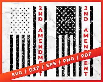 修正第 2 条のアメリカ国旗のディストレスト USA SVG Cricut シルエット カッティング ファイルのダウンロード