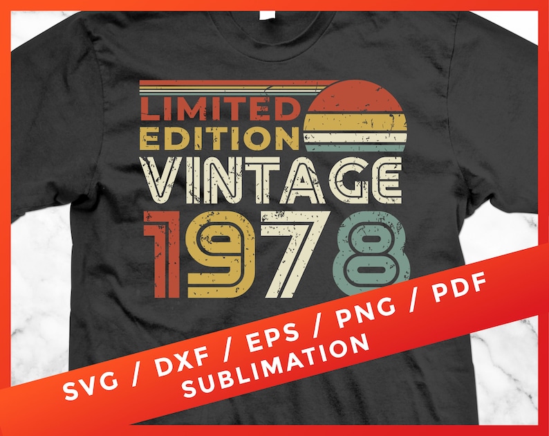 Download 42 Year Old 42th Birthday 1978 Vintage SVG Distressed Grunge | Etsy
