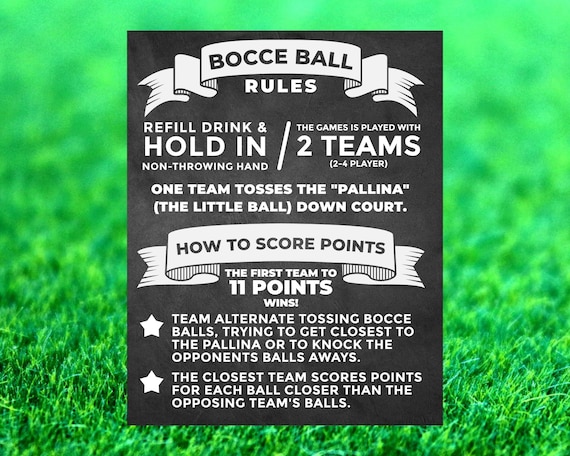 BOCCE BALL PosterBocce Ball RulesBocceBallBocce Ball Decals | Etsy