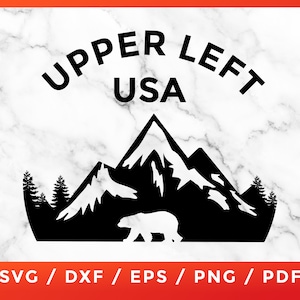 Upper Left USA SVG, Hike Washington State Hike for Cricut Silhouette Cutting Files Download