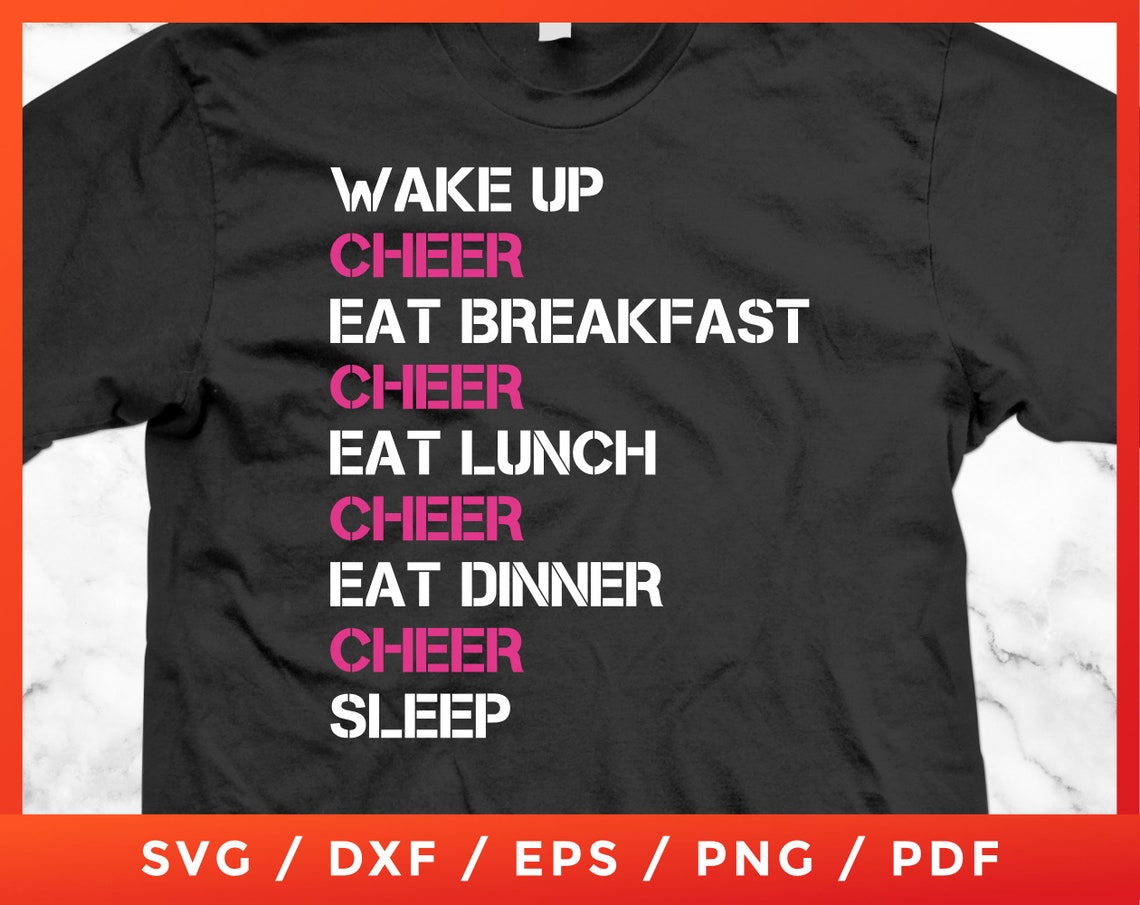 Cheerleading SVG Eat Sleep Cheer Repeat Cheerleader Costume Etsy