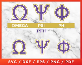 Omega Psi Phi SVG, Que Psi Phi 1911, Geek Omega, Griekse brief, Omega Psi Phi Broederschap, voor Cricut Silhouette Cameo Cut Files Png