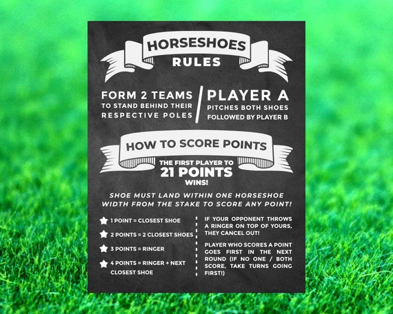 Printable Horseshoe Rules And Regulations