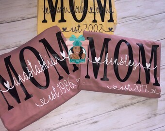Mom Personalized T-Shirt Mothers Day T-Shirt Grandma Personalized T-Shirt
