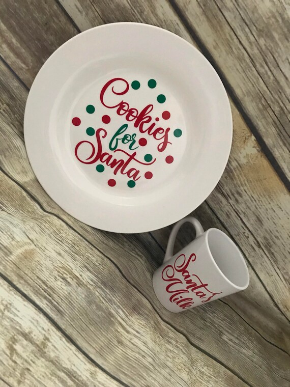 Santa cookie plate and mug sets top