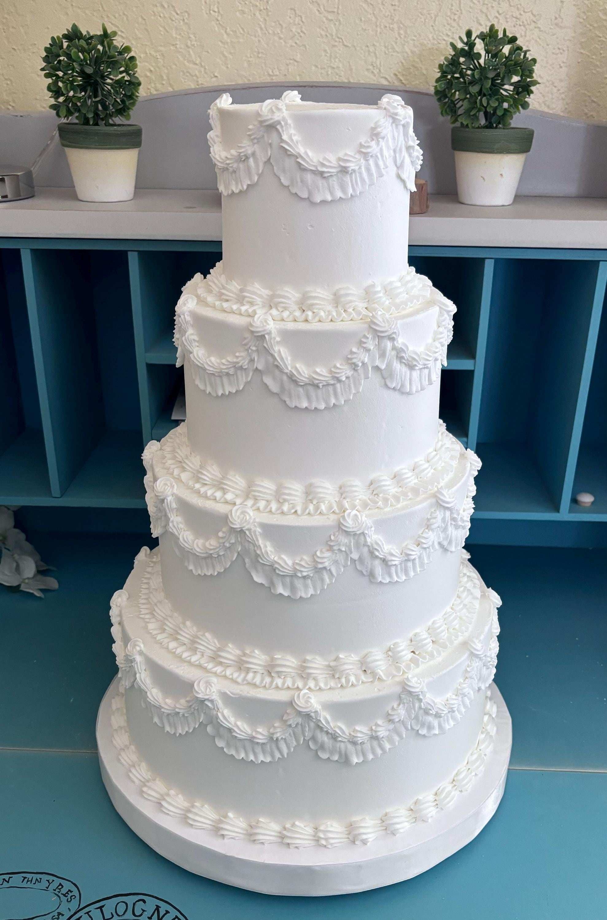 Four Tier Vintage Inspired Simplified Faux Wedding Cake - Etsy
