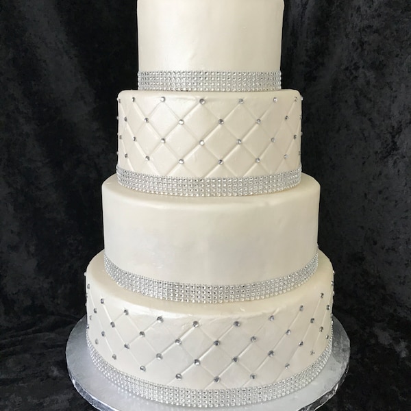 Fake Wedding Cake With Real Cake Cut Out Etsy