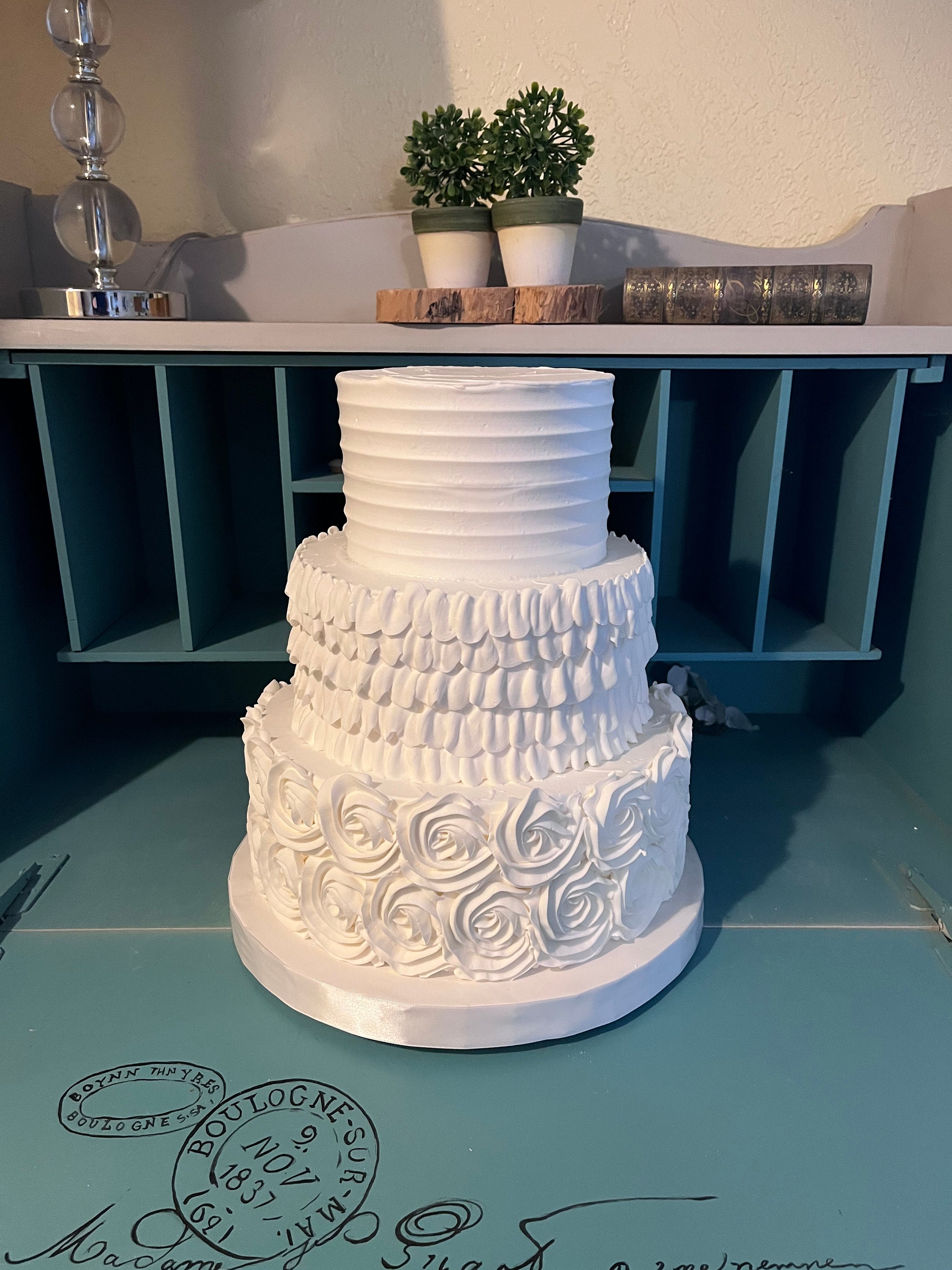 Three Tier Faux Wedding Cake - Etsy