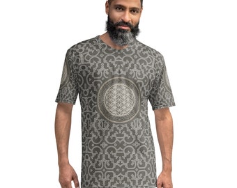 Shipibo Flower of Life Mens T-Shirt, Sacred Geometry