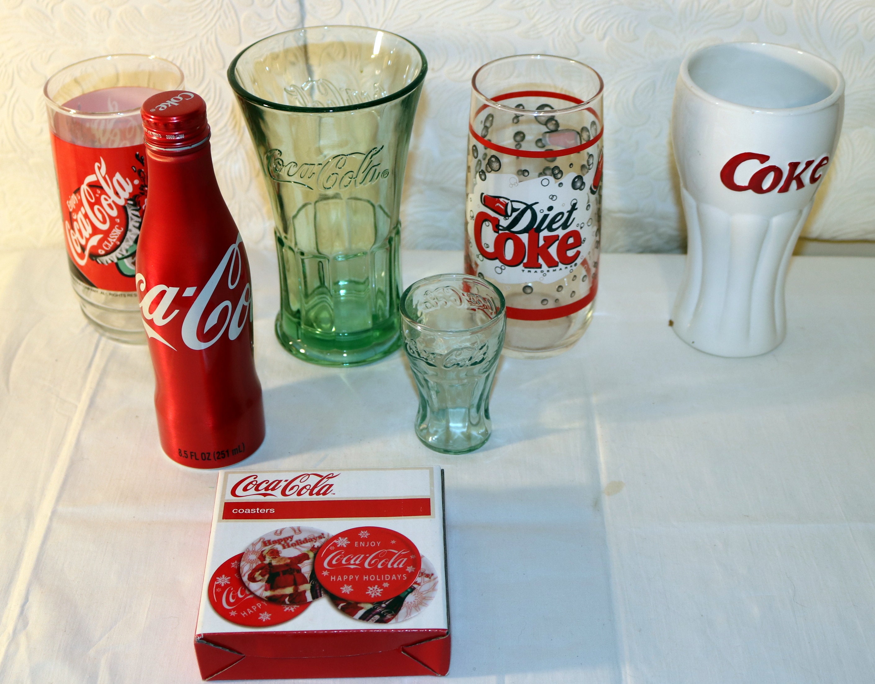 Libbey Green 6.25 oz. Coca Cola Juice Glasses Bundle (4.5 Inches Tall) - Set of 12
