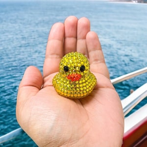 Mini Yellow Rhinestone Rubber Duck, Bling Duck, Cruise Ducks, Collectible Ducks, Dashboard Duck, Yellow Rhinestones, Jeep Ducks, Car Ducks