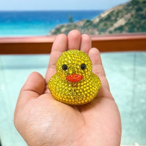 Rhinestone Yellow Rubber Duck, Bling Duck, Cruise Ducks, Dashboard Ducks, Collectible Ducks, Duck Car Accessories, Unique Ducks, Jeep Ducks