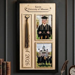 Personalized Graduation Tassel Display & Photo Frame, Custom College Graduation Gift, University or High School Graduation Gift