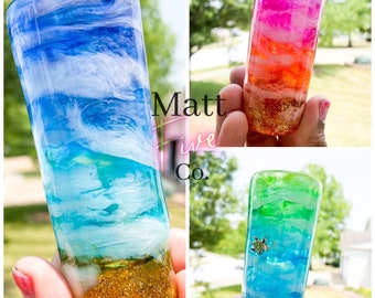 Beach Inspired Shot Glass, Unique Shot Glass, Bar Gift, 21st Birthday, Bachelorette Party Gift, Beach Inspired Gift, Hand Painted Shot Glass