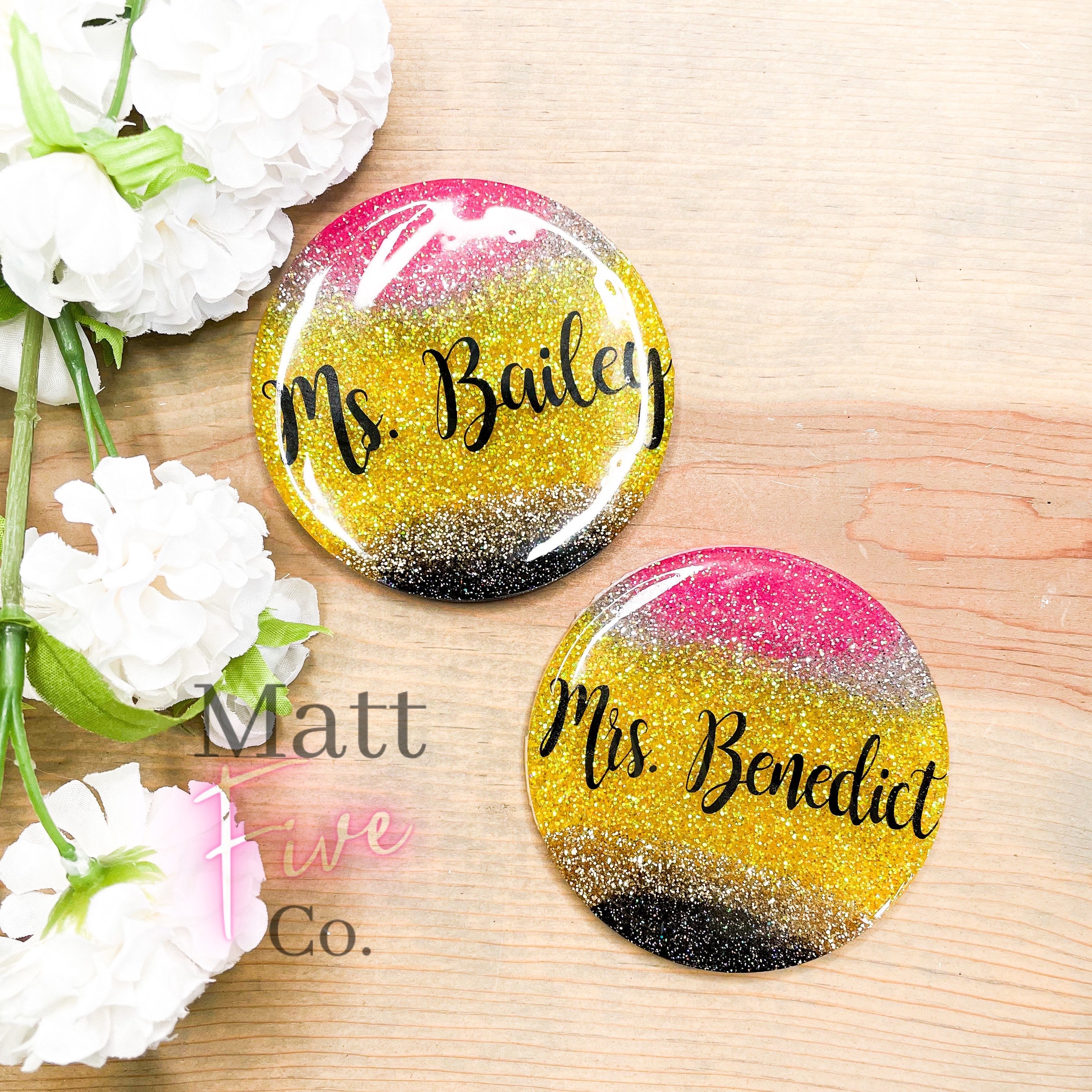 Personalized Resin Teacher Coasters, Pencil Coaster for Teacher ...