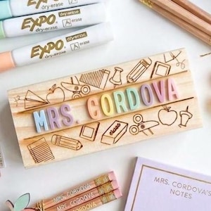 Personalized Teacher Dry Eraser, Custom Name Whiteboard Eraser, Teacher Appreciation Gift, Classroom Decor, Teacher Thank You Gifts