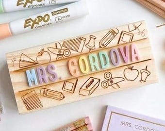 Personalized Teacher Dry Eraser, Custom Name Whiteboard Eraser, Teacher Appreciation Gift, Classroom Decor, Teacher Thank You Gifts