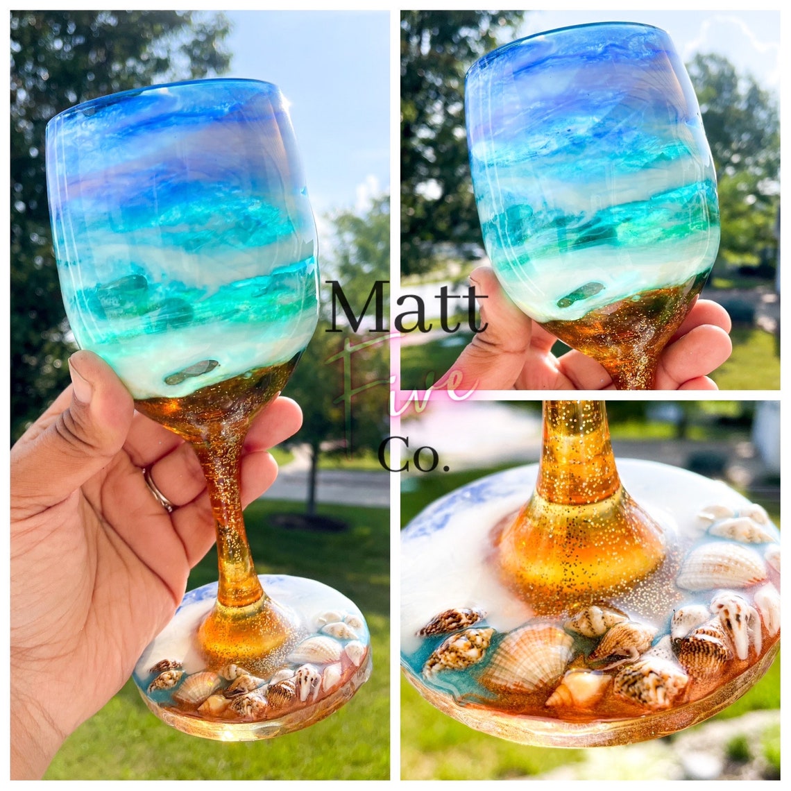Beach Wine Glass With Seashells, Ocean Glassware, Beach House Decor - Etsy