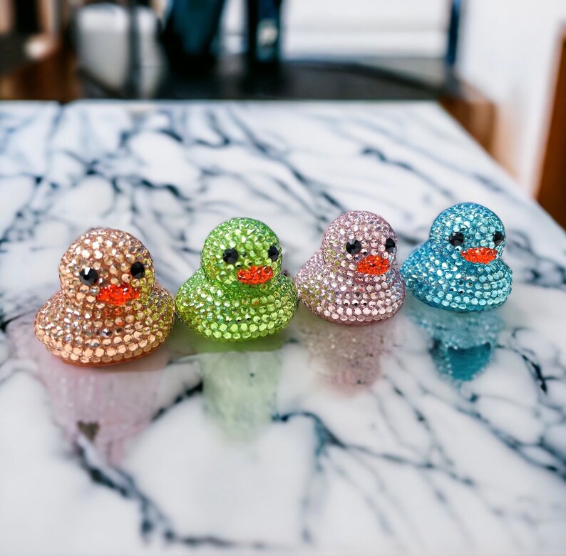 Mini Light Blue Rhinestone Rubber Duck, Bling Duck, Cruise Ducks, Ducks ...