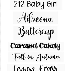 May include: Image displaying the text "TheMattFiveCo Fonts" in pink, with various black font names below. These include "212 Baby Girl," "Adreena," "Buttercup," "Caramel Candy," "Fall in Autumn," "Lemon Grass," and "Magnolia Sky."