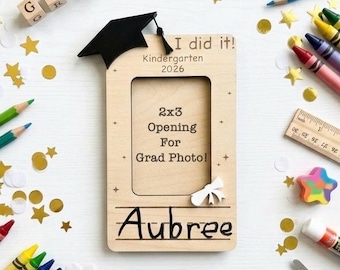 Kindergarten Graduation Photo Magnet 2026, Hand-Signed Kids Keepsake, 4x6 Graduation Photo Magnet, Graduation Gift for Kids