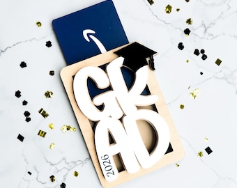 Graduation Gift Card Holder, Wooden Grad Money Holder, Class of 2026 Gift, Personalized Graduation Decor, Unique Graduation Keepsake