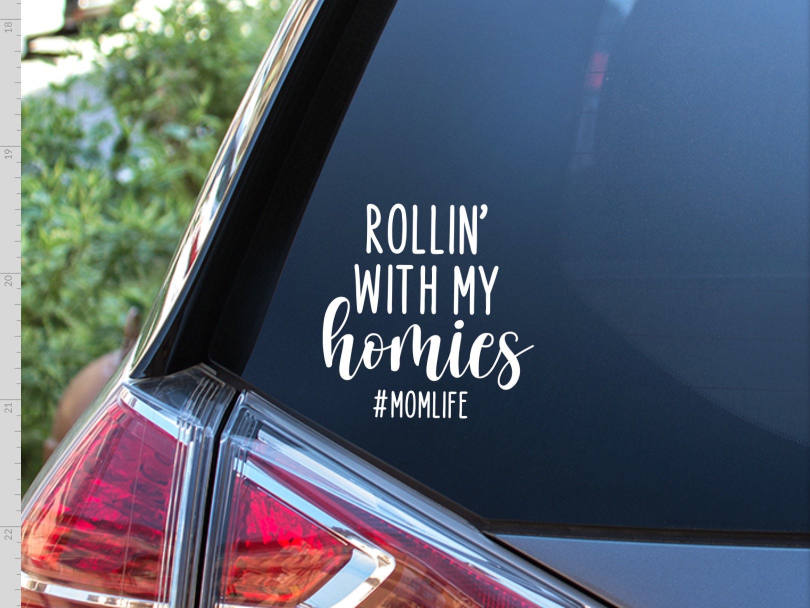 Rollin With My Homies Car Decal Funny Car Decals Mom Car Etsy