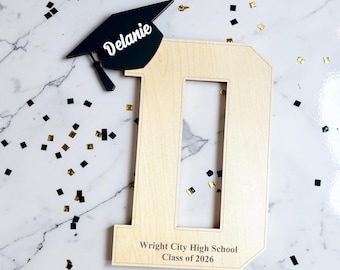 Personalized Graduation Autograph Initial, Wooden Class of 2026 Guest Book Alternative, Senior Night Gift, Graduation Party Guest Book Sign
