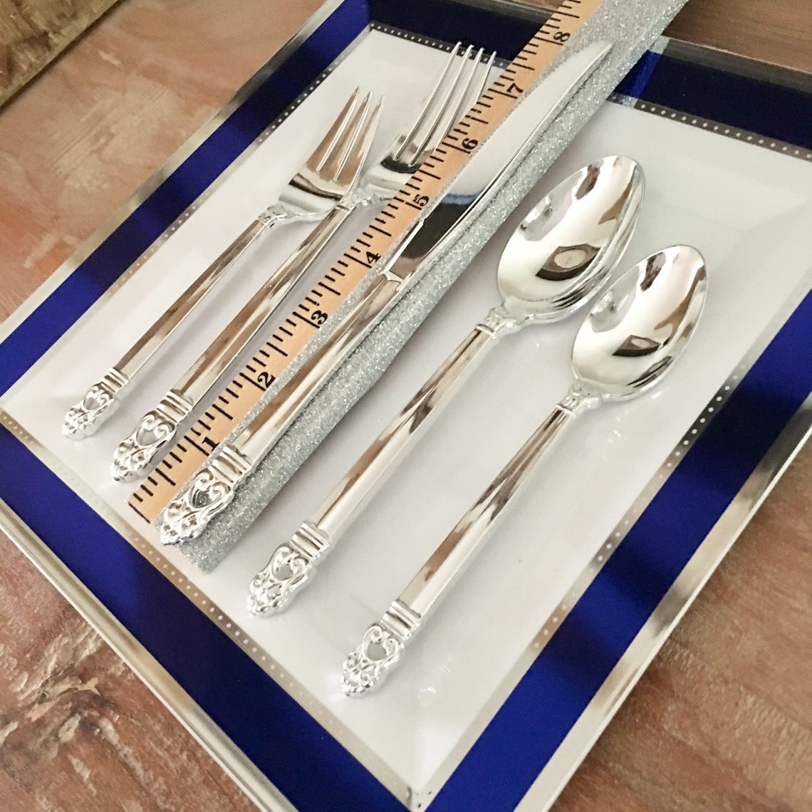 24CT Disposable Utensils. Plastic Wedding Forks Spoons or Etsy