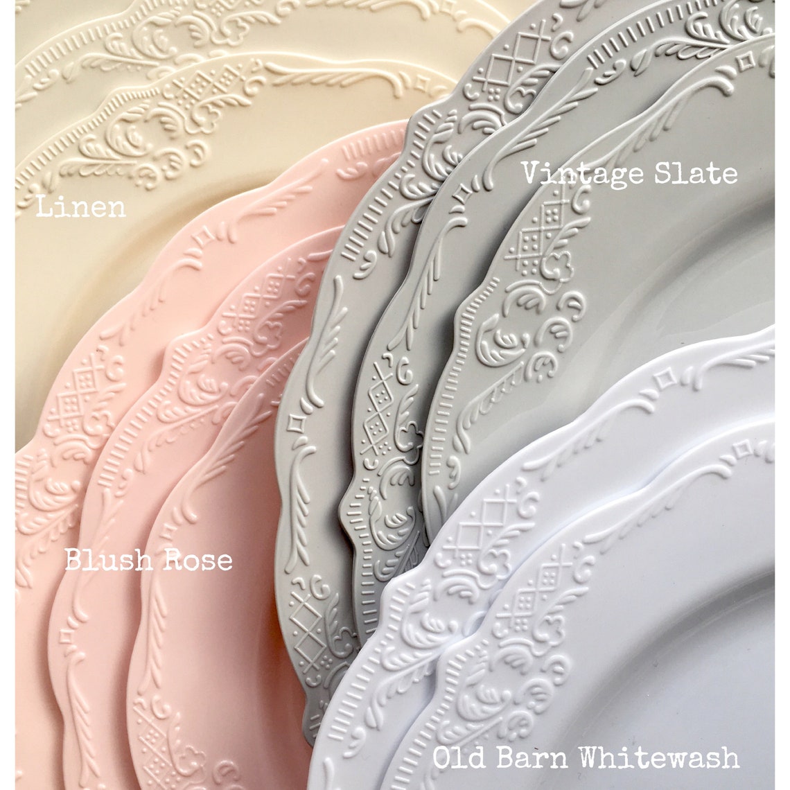 Romantically Modern Vintage Party Plates. Disposable Wedding Etsy