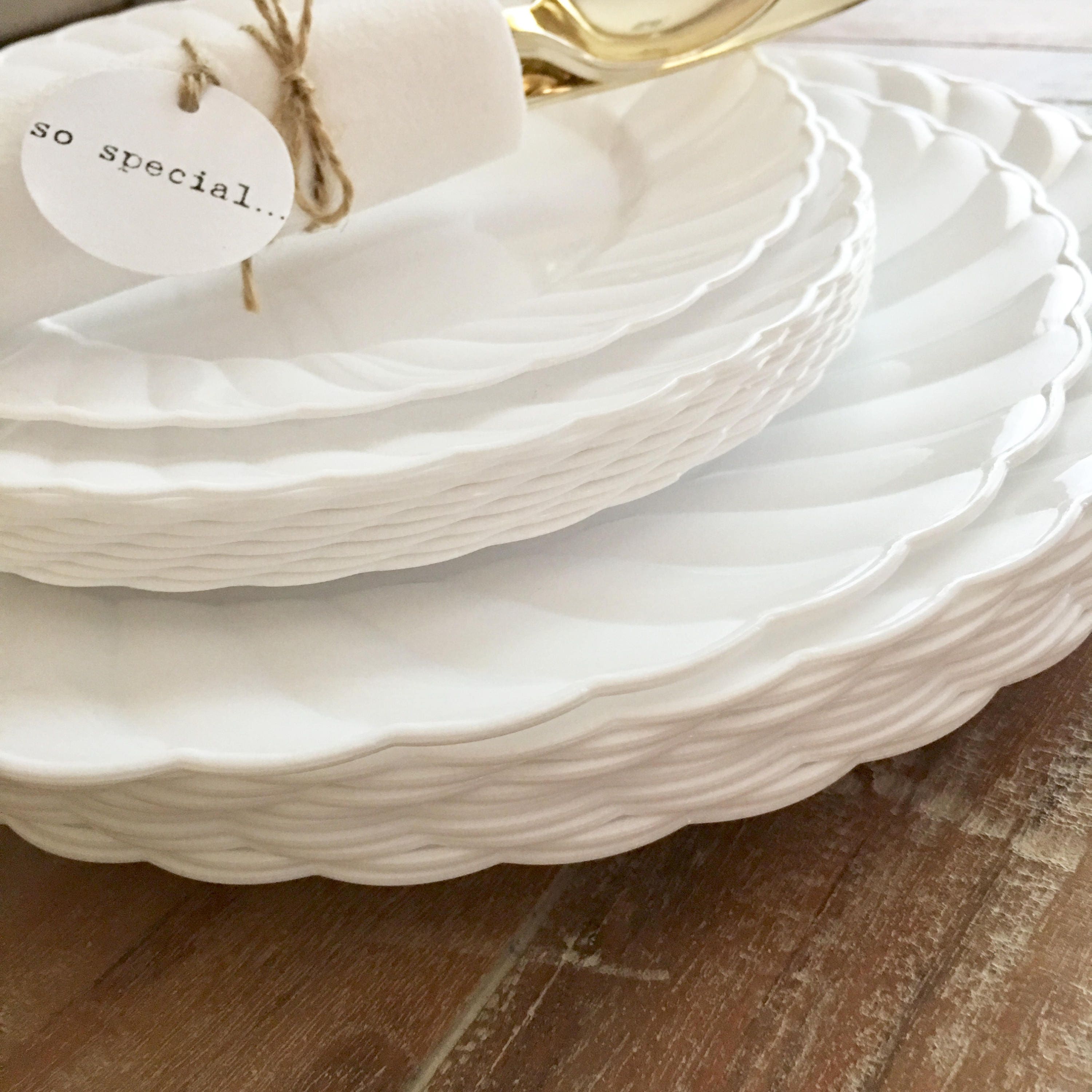 Disposable Vintage Modern White Party Plates. Wedding Plates. Etsy