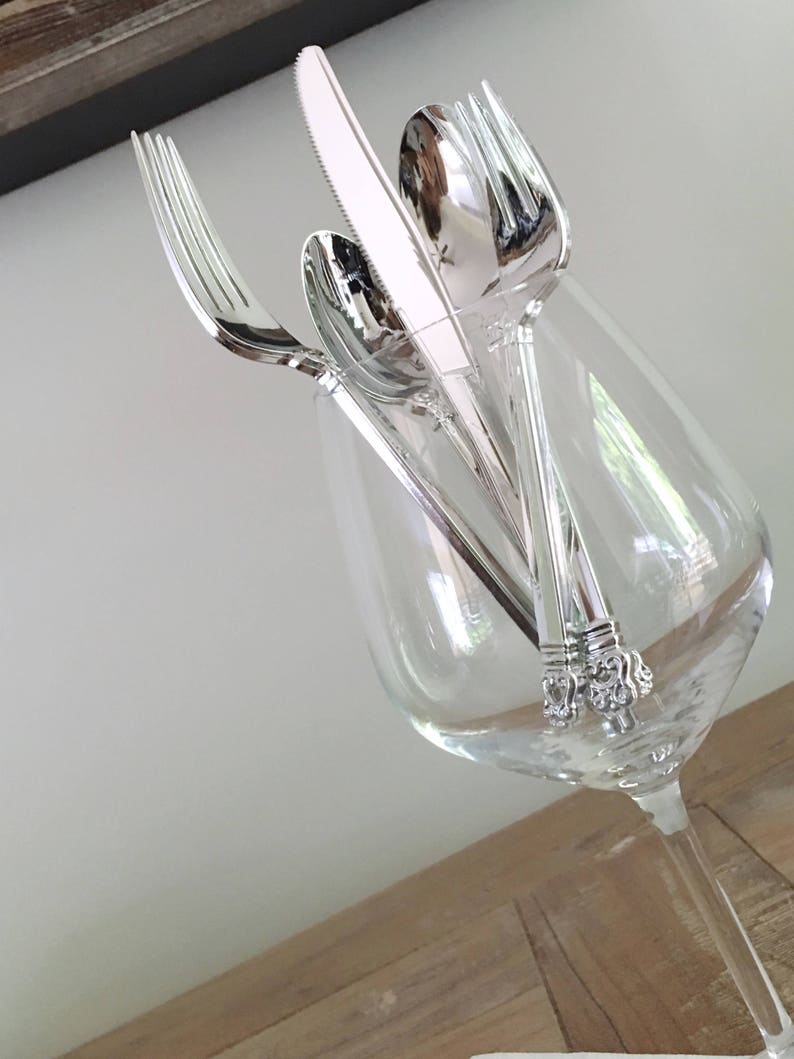 24CT Disposable Utensils. Plastic Wedding Forks Spoons or Etsy